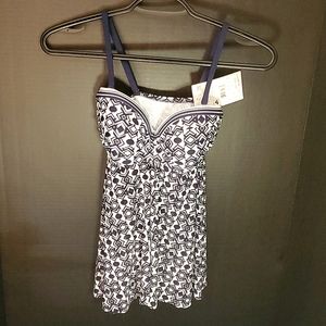 NWT Profile by Gottex Blue and White Tankini - Size 6